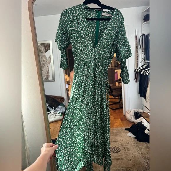 Faithfull the Brand | Dresses | Faithfull The Brand Green And White Bell  Sleeve Sundress | Poshmark